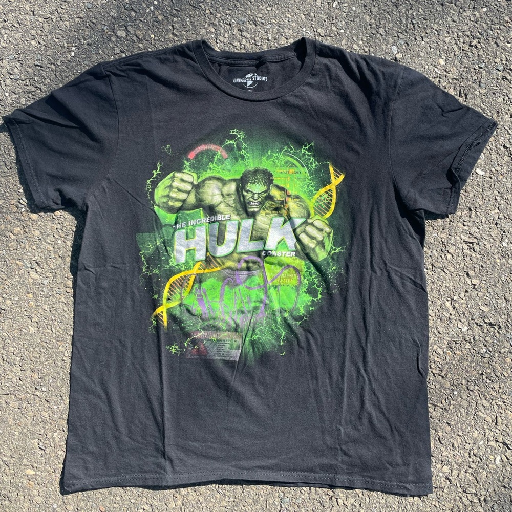 Universal Studios The Incredible Hulk Coaster Shirt Marvel Black Size XL